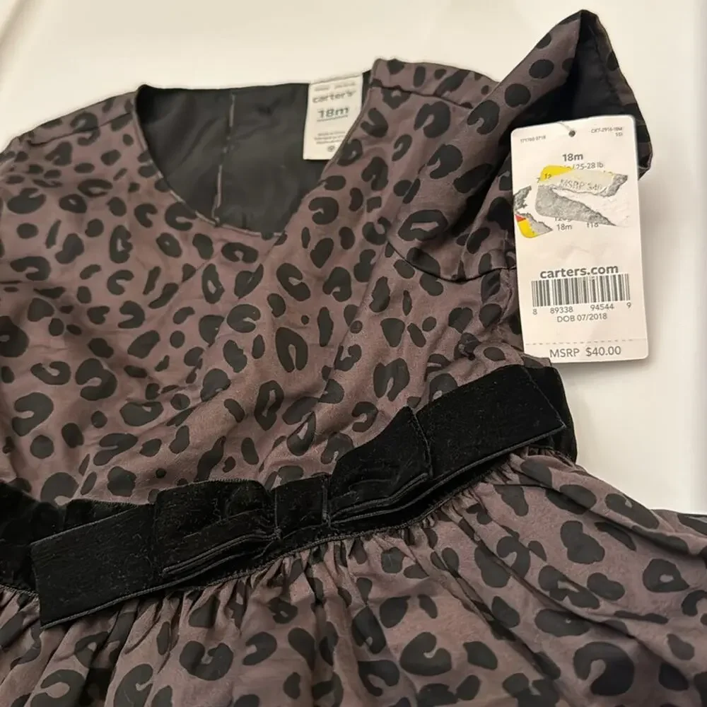 Carter’s Leopard Print Dress with Velvet Tie Belt 18M